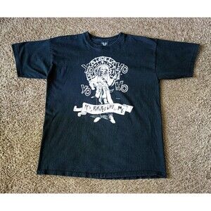 Vintage Sea Wolf Pirate T-Shirt Men's Size Small Graphic Black Shirt